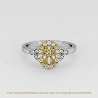 18K Yellow & White Accent Stones Ring Setting Image