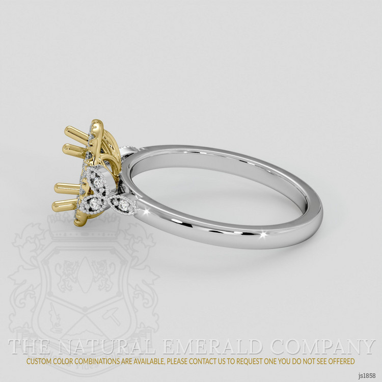 18K Yellow & White Accent Stones Ring Setting