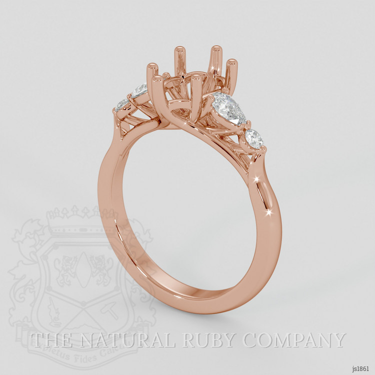 14K Rose Gold Accent Stones Ring Setting