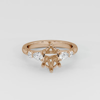 14K Rose Gold Accent Stones Ring Setting Image
