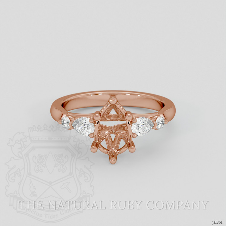 14K Rose Gold Accent Stones Ring Setting