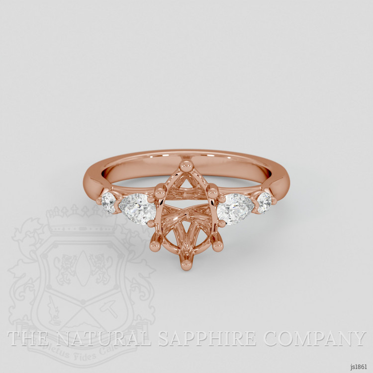 14K Rose Gold Accent Stones Ring Setting