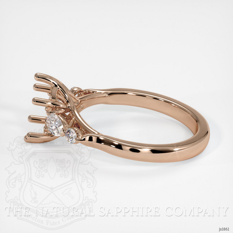14K Rose Gold Accent Stones Ring Setting
