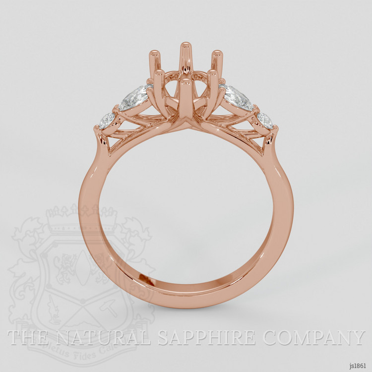 14K Rose Gold Accent Stones Ring Setting