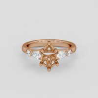 18K Rose Gold Accent Stones Ring Setting Image