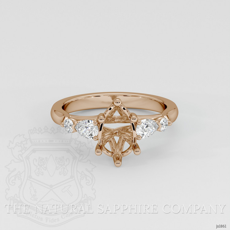 18K Rose Gold Accent Stones Ring Setting