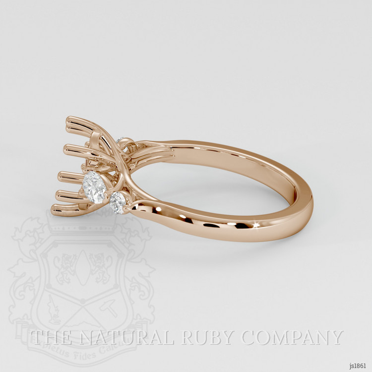 18K Rose Gold Accent Stones Ring Setting