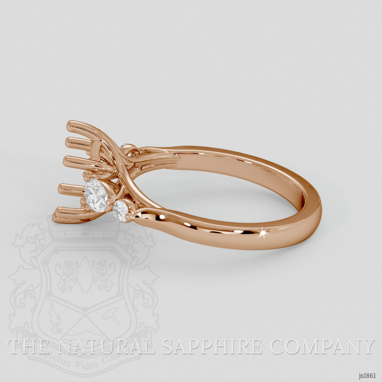 18K Rose Gold Accent Stones Ring Setting