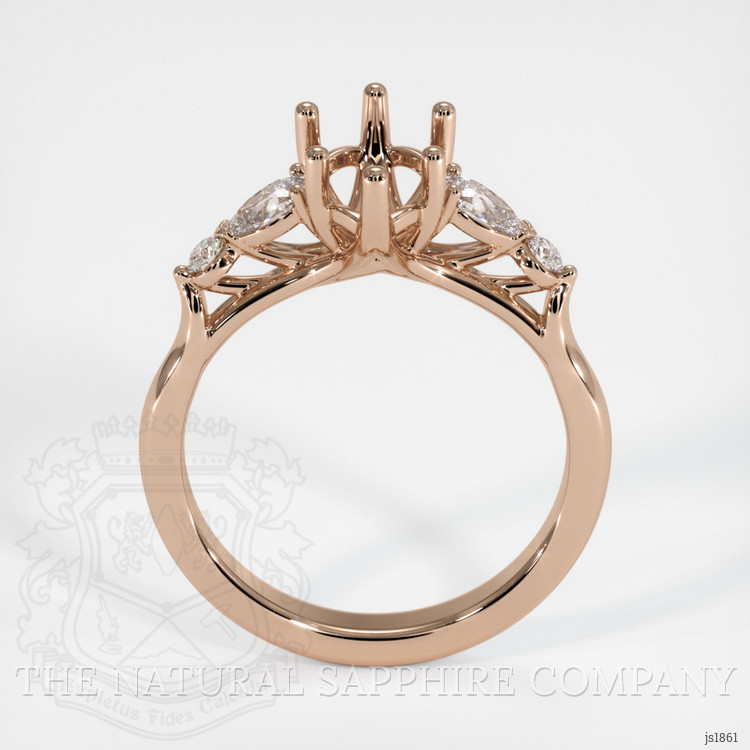 18K Rose Gold Accent Stones Ring Setting