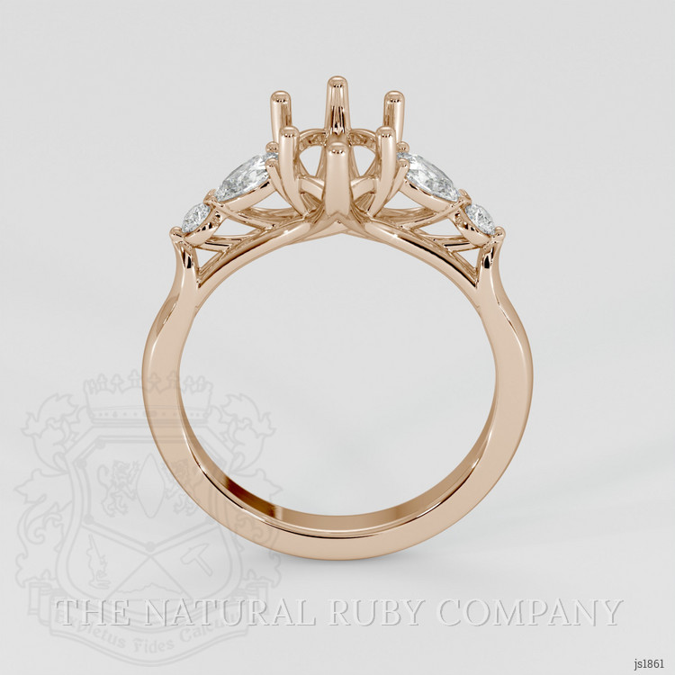 18K Rose Gold Accent Stones Ring Setting