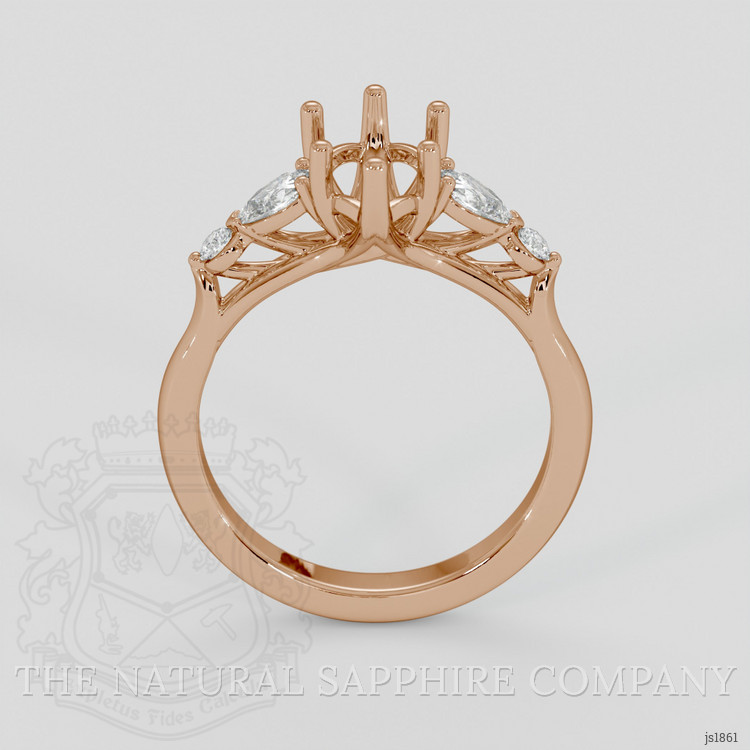 18K Rose Gold Accent Stones Ring Setting