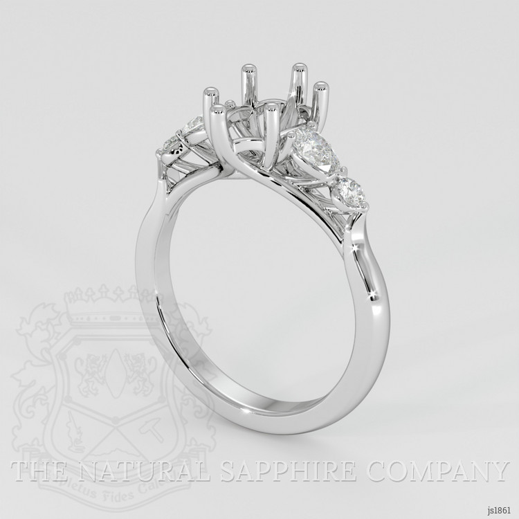 10K White Gold Accent Stones Ring Setting