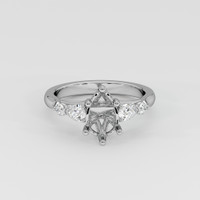 10K White Gold Accent Stones Ring Setting Image