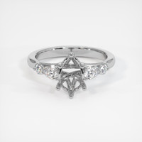 14K White Gold Accent Stones Ring Setting Image