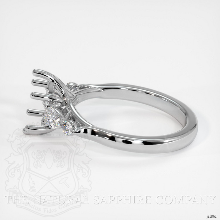 14K White Gold Accent Stones Ring Setting