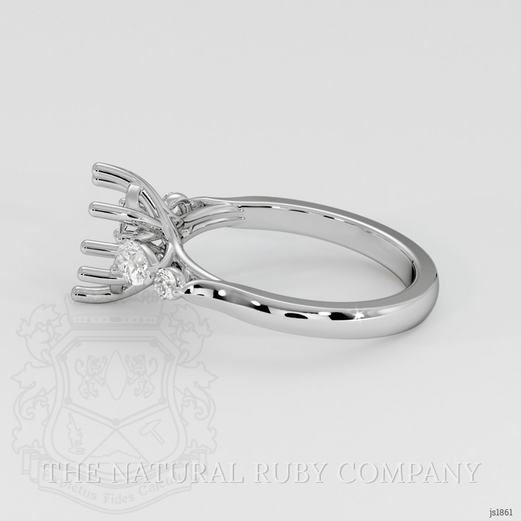 14K White Gold Accent Stones Ring Setting