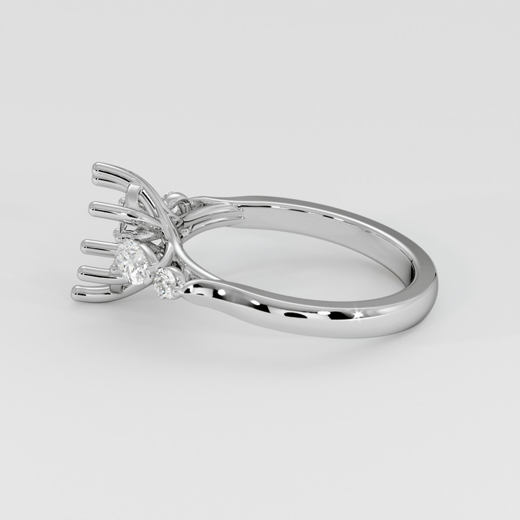 18K White Gold Accent Stones Ring Setting