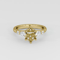 14K Yellow Gold Accent Stones Ring Setting Image