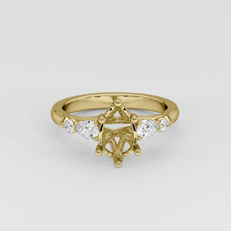 14K Yellow Gold Accent Stones Ring Setting