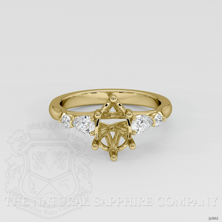 14K Yellow Gold Accent Stones Ring Setting