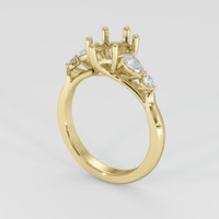 18K Yellow Gold Accent Stones Ring Setting Video