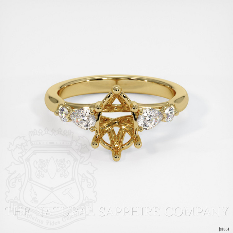 18K Yellow Gold Accent Stones Ring Setting