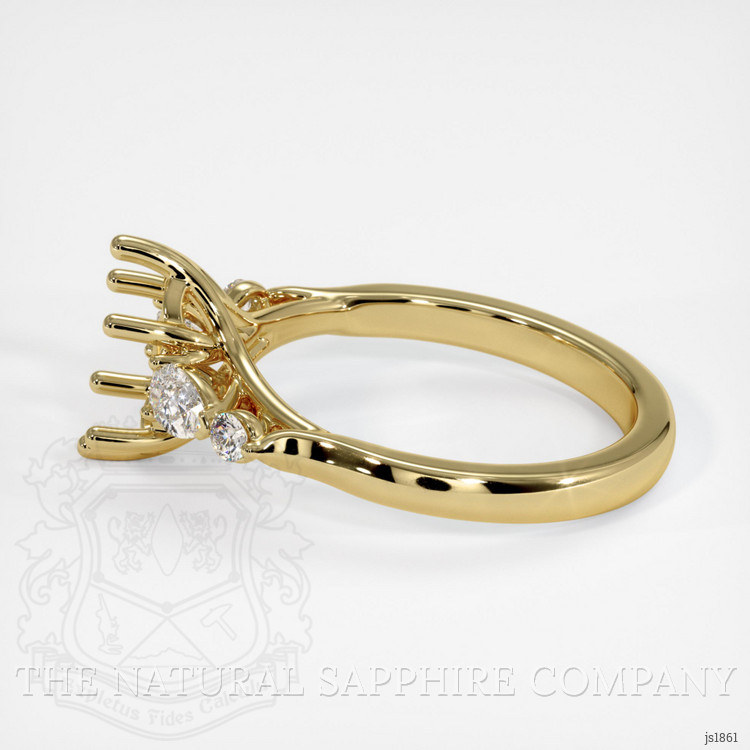 18K Yellow Gold Accent Stones Ring Setting