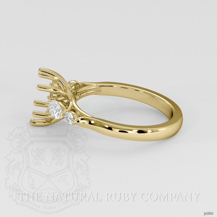 18K Yellow Gold Accent Stones Ring Setting