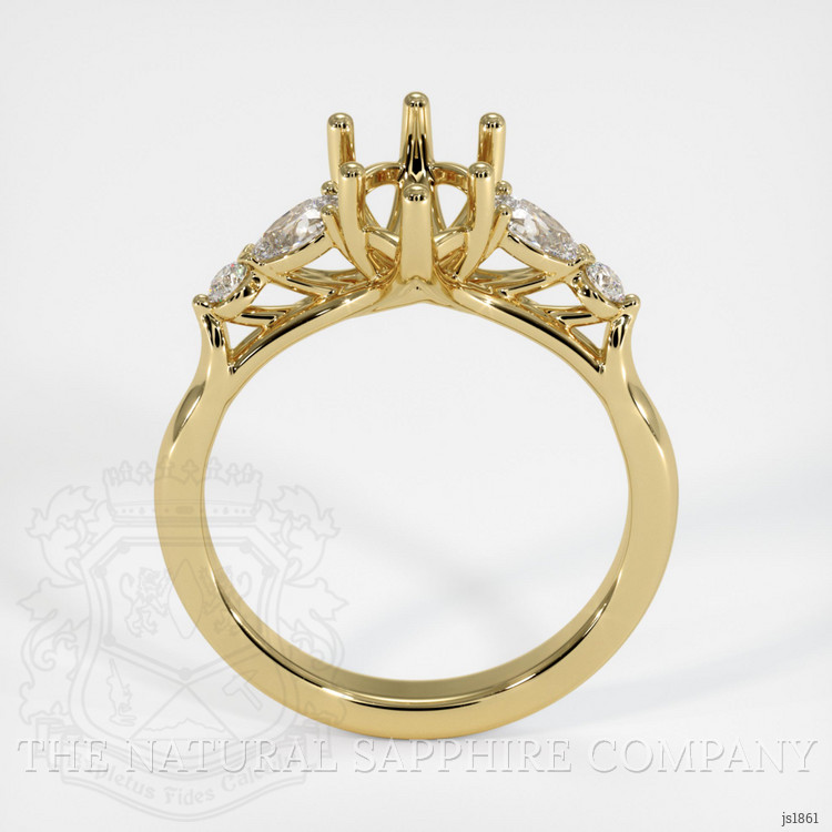 18K Yellow Gold Accent Stones Ring Setting