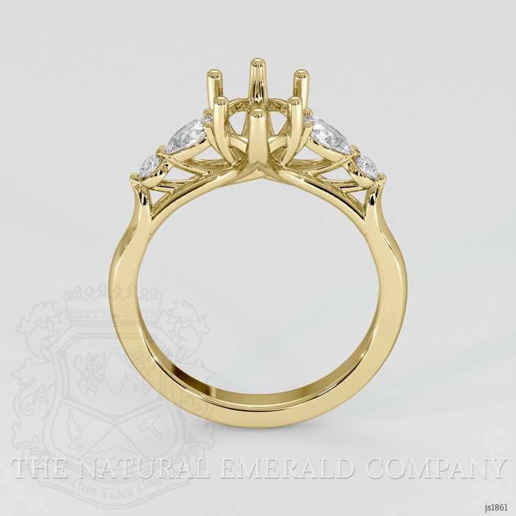 18K Yellow Gold Accent Stones Ring Setting