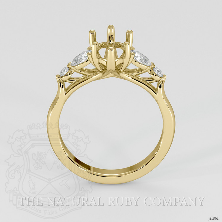 18K Yellow Gold Accent Stones Ring Setting