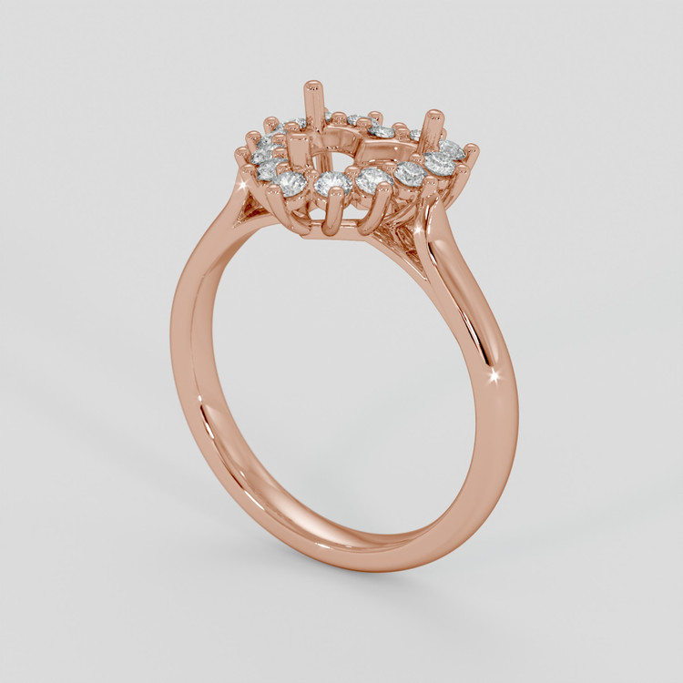 14K Rose Gold Antique Style Ring Setting