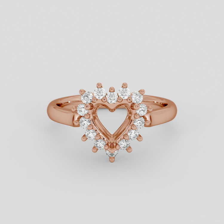 14K Rose Gold Antique Style Ring Setting