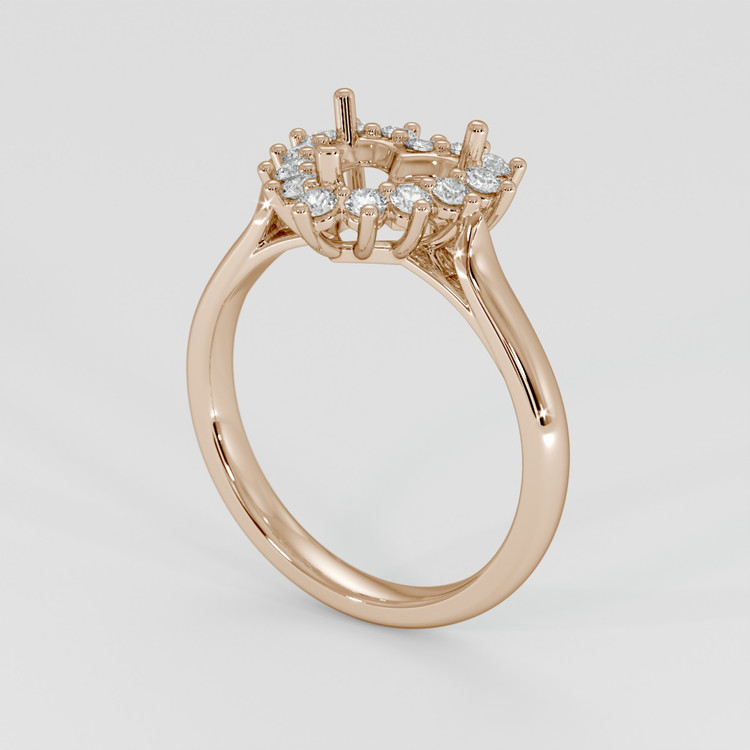 18K Rose Gold Antique Style Ring Setting