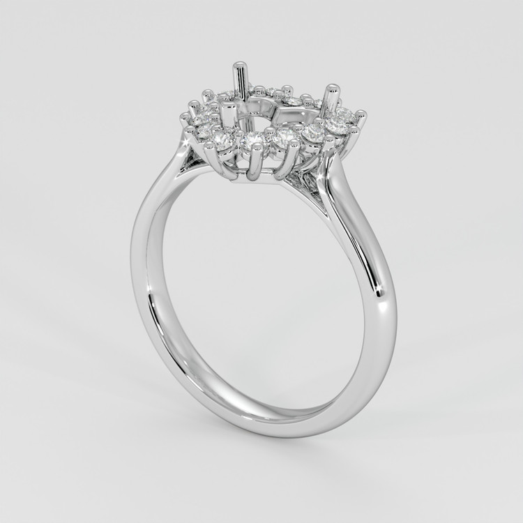 10K White Gold Antique Style Ring Setting
