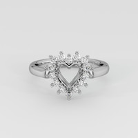 18K White Gold Antique Style Ring Setting Image
