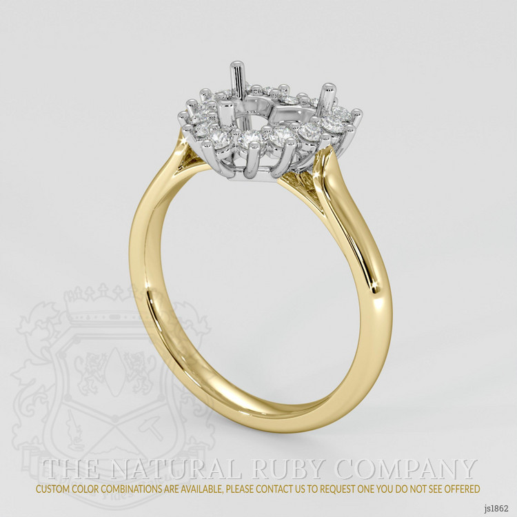 14K White & Yellow Antique Style Ring Setting