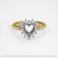 14K White & Yellow Antique Style Ring Setting Image