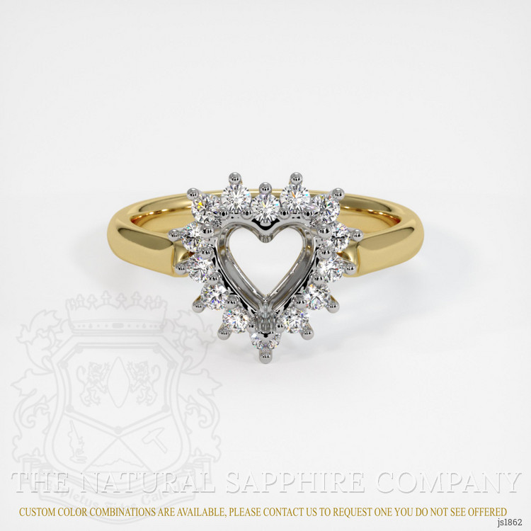 14K White & Yellow Antique Style Ring Setting