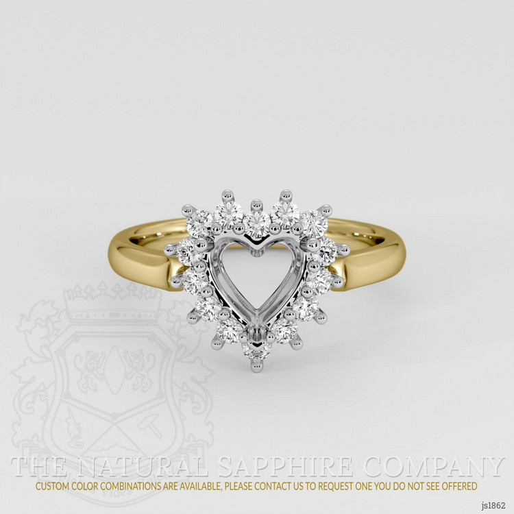 14K White & Yellow Antique Style Ring Setting