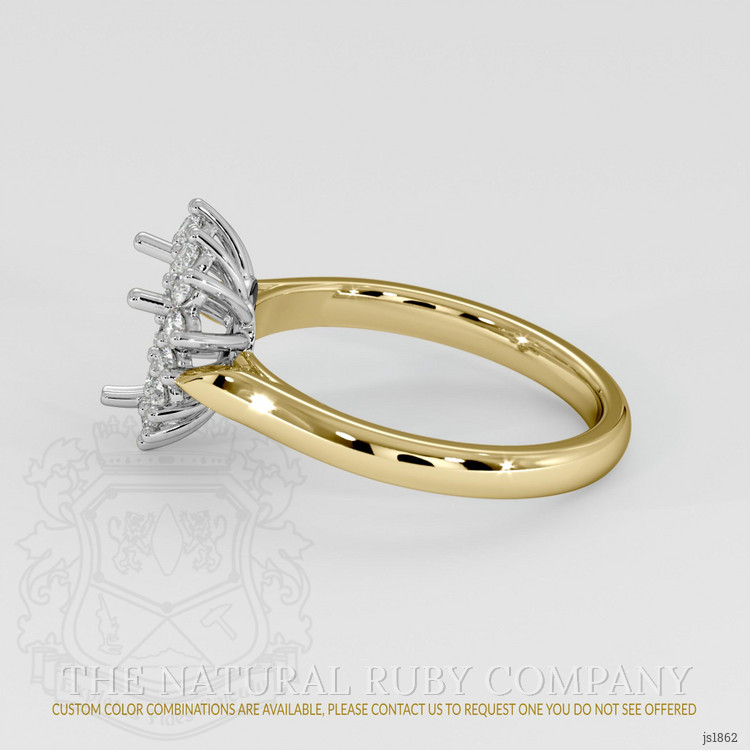 14K White & Yellow Antique Style Ring Setting