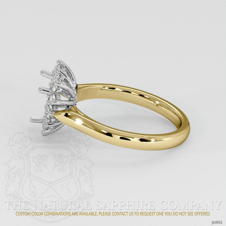 14K White & Yellow Antique Style Ring Setting