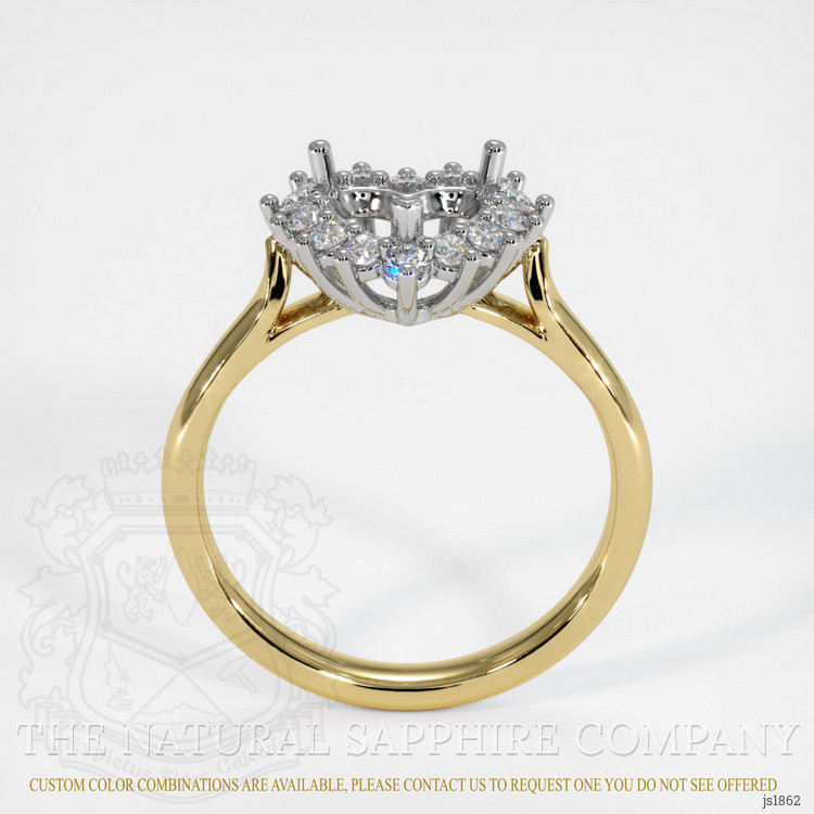 14K White & Yellow Antique Style Ring Setting