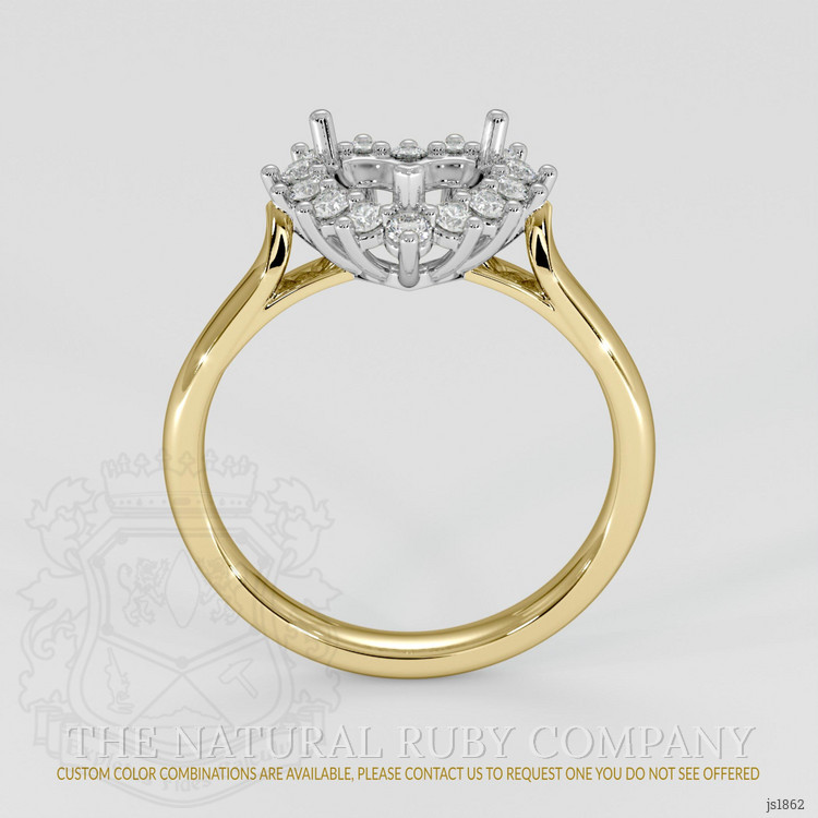 14K White & Yellow Antique Style Ring Setting