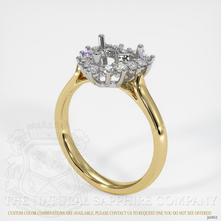 18K White & Yellow Antique Style Ring Setting
