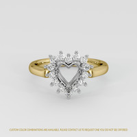 18K White & Yellow Antique Style Ring Setting Image