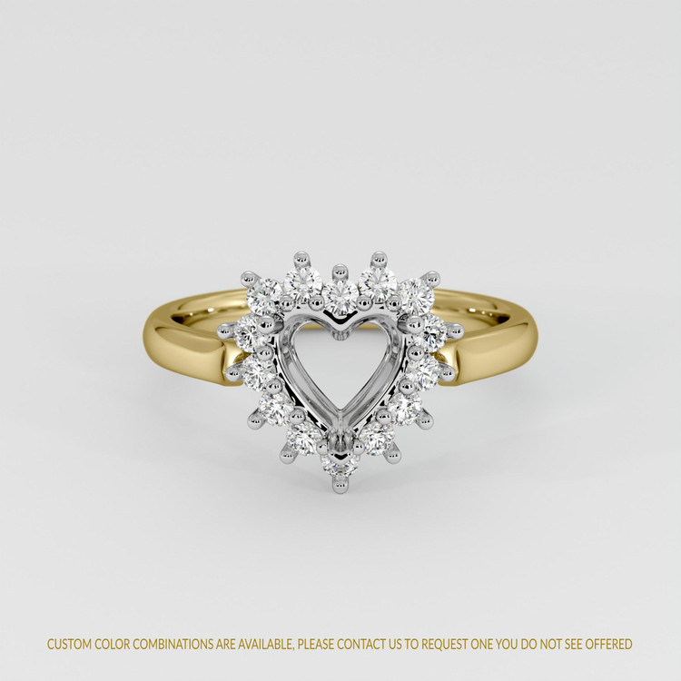 18K White & Yellow Antique Style Ring Setting