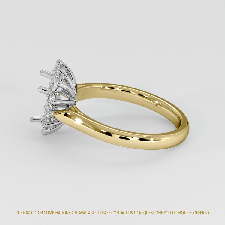 18K White & Yellow Antique Style Ring Setting