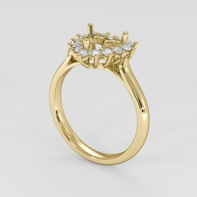 18K Yellow Gold Antique Style Ring Setting
