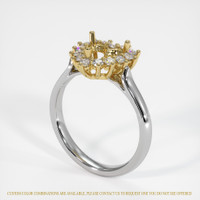 14K Yellow & White Antique Style Ring Setting Video